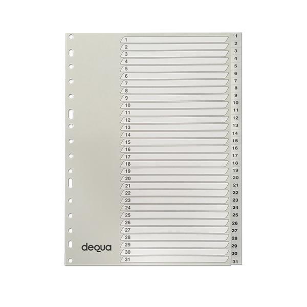 SEPARADOR NUMERICO FOLIO (1-31) PP GRIS DEQUA R.780407