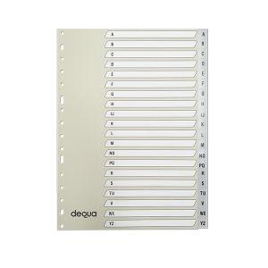 ABECEDARIO A4 PP GRIS 16 TALADROS DEQUA R.780408