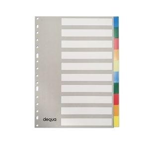 SEPARADORES A4 (10H) PP COLORES DEQUA R.780411