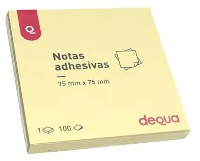 NOTAS ADHESIVAS 75X75 (100H) AMARILLO DEQUA R.780414
