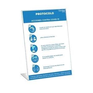 EXPOSITOR SOBREMESA A5 VERTICAL EN "L" 55X150X210mm. R.10905 CS TP