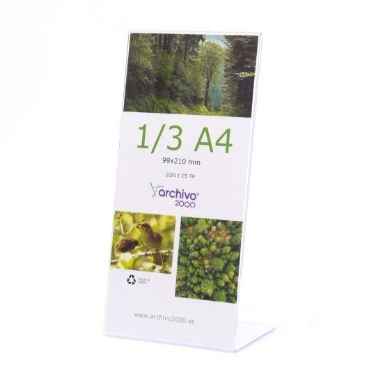 EXPOSITOR SOBREMESA 1/3 A4 EN "L" 60X100X210mm. R.10911 CS TP