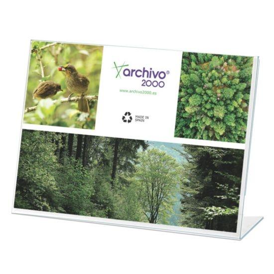 EXPOSITOR SOBREMESA A5 HORIZONTAL EN "L" 50X210X150mm. R.11005 CS TP