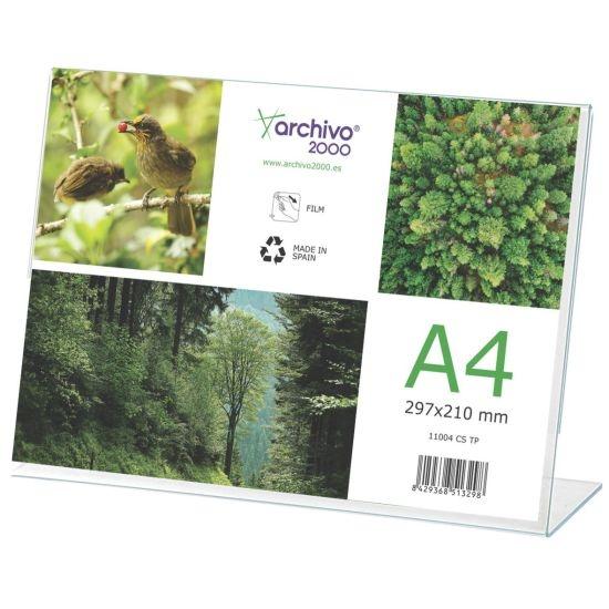 EXPOSITOR SOBREMESA A4 HORIZONTAL EN "L" R.11004 CS TP