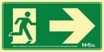 SEÑAL "SALIDA DE EMERGENCIA" DERECHA PVC HOMOLOGADA 32X16CM R.6170-16H VE