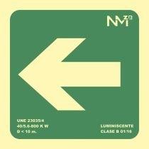 SEÑAL NORMALIZADA "FLECHA IZQUIERDA" PVC 224X300mm. VERDE R.6170-10HI VE
