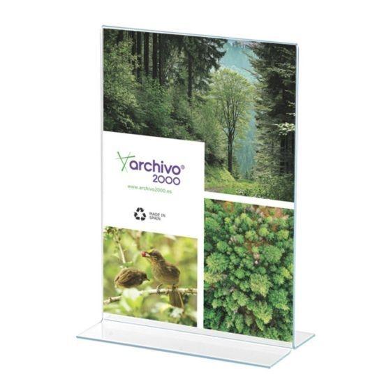 EXPOSITOR SOBREMESA A6 VERTICAL EN FORMA "T" 45X105X155mm. R.11106 CS TP