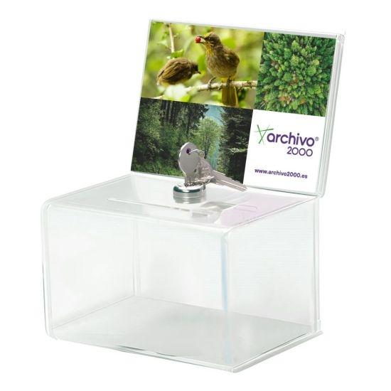 BUZON DE SUGERENCIAS PERSONALIZABLE C/LLAVE Y CERRADURA METALICA 155X110X205mm. R.652002 CS TP