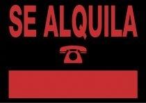 CARTEL ADHESIVO "SE ALQUILA" 70X50cm. FOTOLUMINISCENTE PP 400mic. R.6161 NE