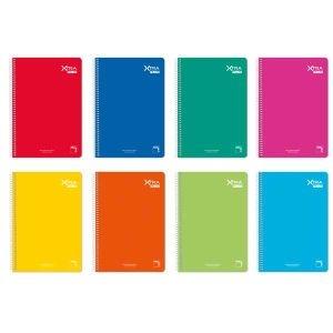 CUADERNO Fº 80H 90gr. C/ESP. CUADRIC. 4X4 TAPA DURA XTRA PLUS COL. SURT. PACSA R.16283