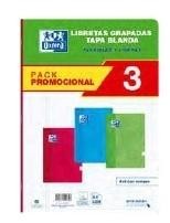 LIBRETA GRAPADA A4 48H TAPA BLANDA 4x4mm OXFORD (PACK 3 UDS) REF. 400188227