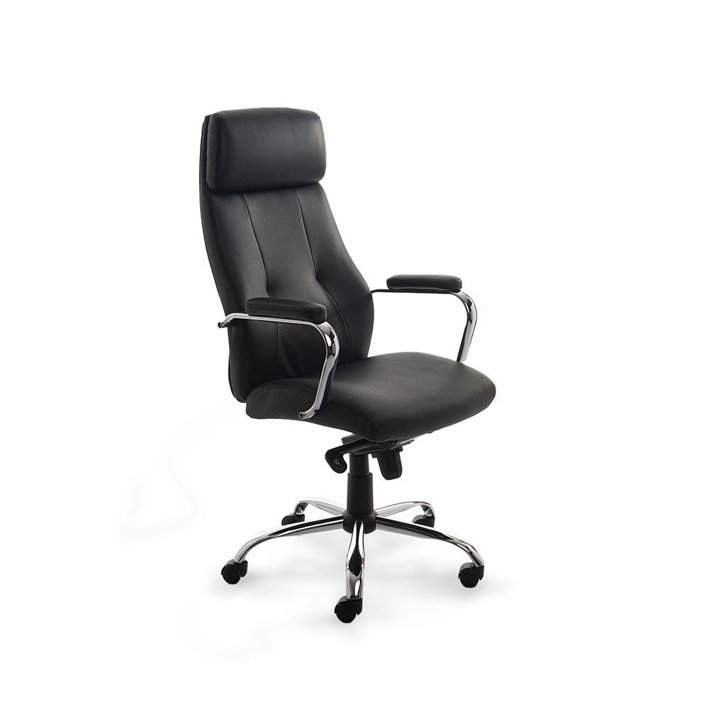 SILLON TRAINOR SIMIL PIEL BRAZOS FIJOS MECANISMO BASCULANTE NEGRO ROCADA R.986V22