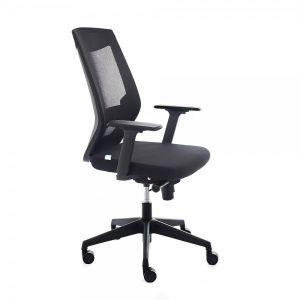 SILLA OFICINA KORN MECANISMO BASCULANTE RESPALDO MALLA ASIENTO TAPIZADO 1 NEGRO ROCADA R.908-4