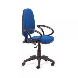 SILLA OFICINA SINGLE CON BRAZOS TAPIZADO 1 AZUL ROCADA R.930/3+956