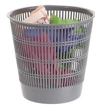 PAPELERA DE REJILLA EN POLIETILETO 16L. GRIS R.3001 GS