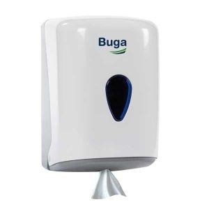 DISPENSADOR SECAMANOS PAPEL MECHA BLANCO BUGA R.15793